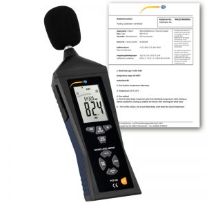 pce 323 bluetooth decibelmeter met condensatormicrofoon (a & c) – datalogger incl. iso kalibratiecertificaat